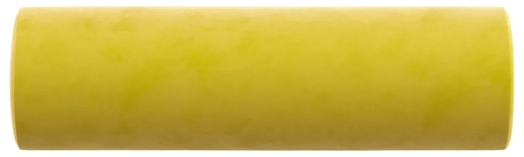 vidaXL Μαξιλάρια Διακοσμητικά 2 τεμ. Κίτρινες Ø15x50 εκ. Βελούδινα