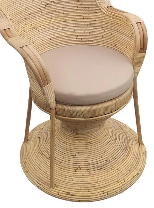 Πολυθρόνα Rea Inart με μπεζ μαξιλάρι-φυσικό rattan 85x85x141εκ 92x75x140 εκ.