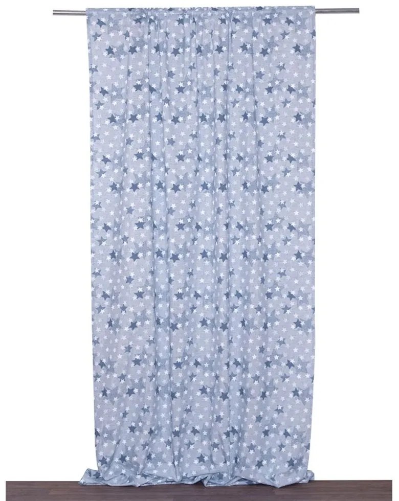 Κουρτίνα Παιδική Με Τρέσα Έντι Blue Viopros 280x270cm 280x270cm Cotton-Polyester