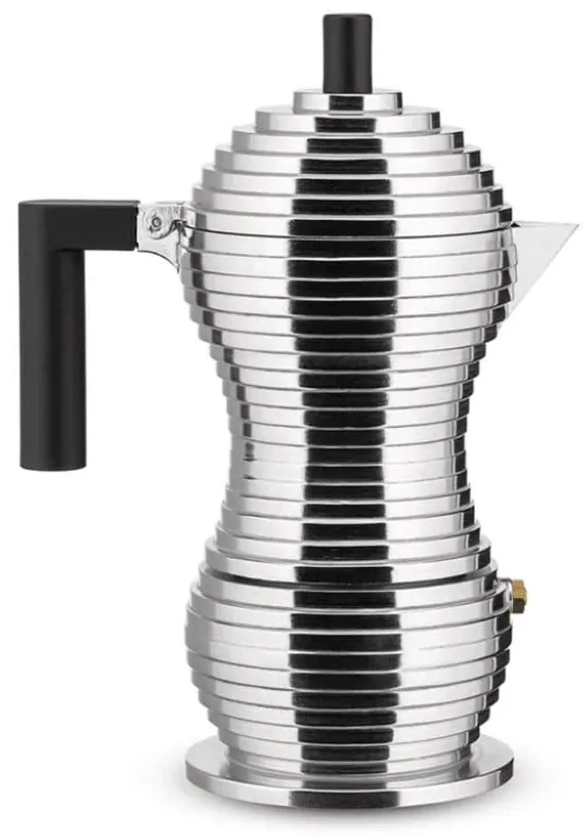 Καφετιέρα Espresso Pulcina MDL02/1 B 70ml Silver-Black Alessi Aluminium