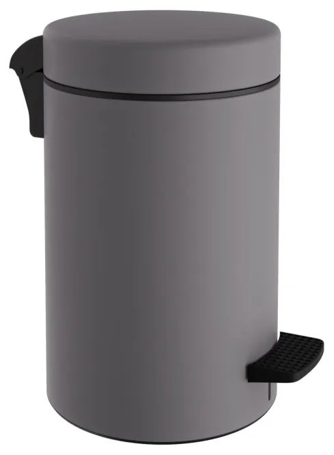 Καλάθι Απορριμμάτων 10lt-Φ20x37εκ. Soft Close Ανοξείδωτο Matte Concrete Grey Pam &amp; Co 2037-163