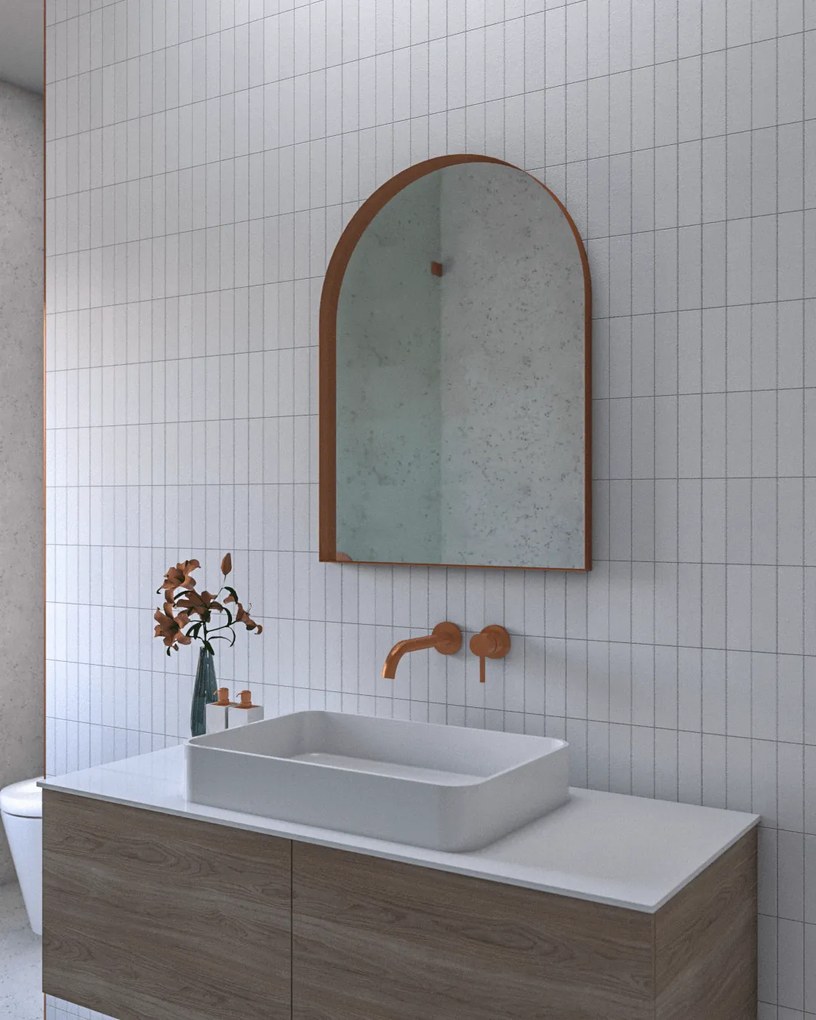 Καθρέπτης τοίχου Iron Arch 60x80,χάλυβας λάμα 3εκ. Χρώμα Λάμας: Χρυσό (Gold), Τοποθέτηση: Οριζόντια