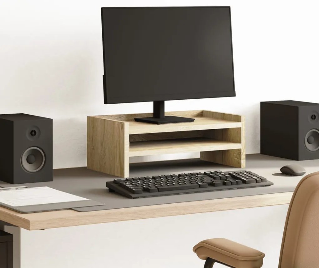 vidaXL Βάση Οθόνης Χρώμα Sonoma Δρυς 42x24x16 εκ. από Επεξ. Ξύλο