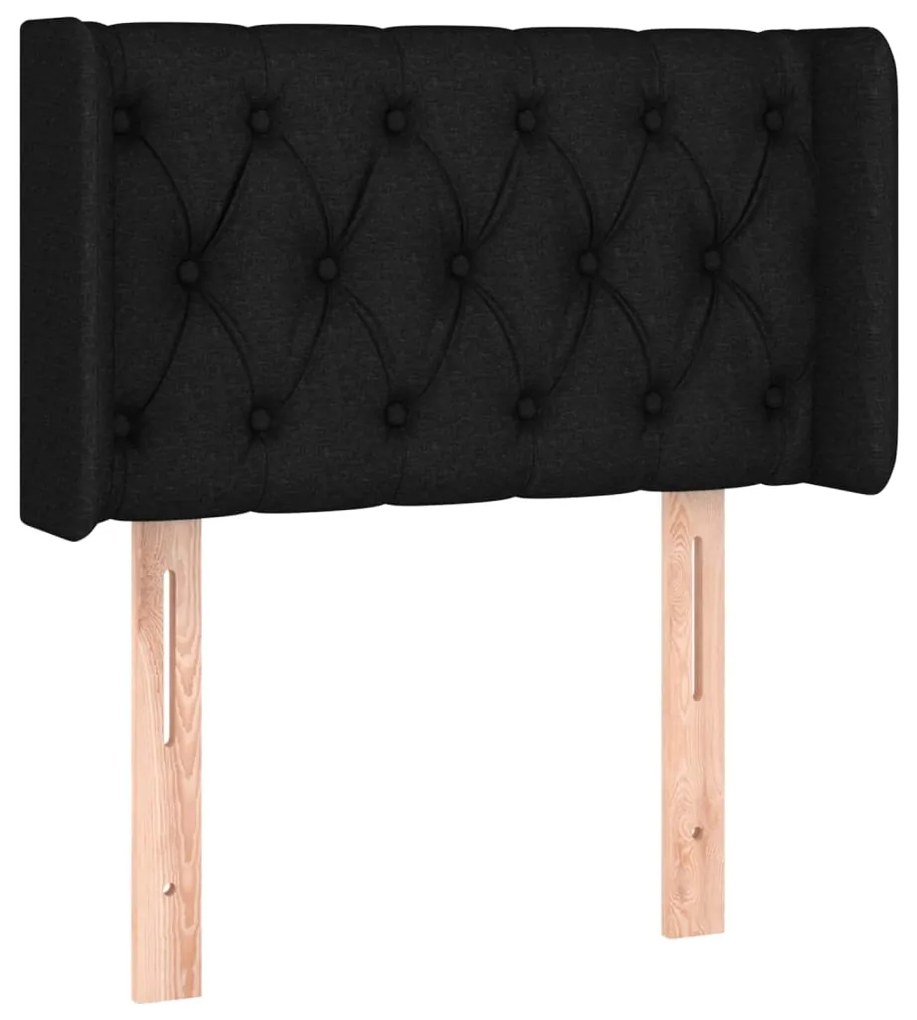 vidaXL Κεφαλάρι Κρεβατιού LED Μαύρο 83x16x78/88 εκ. Υφασμάτινο