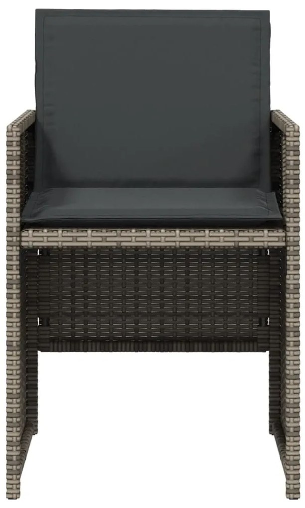 vidaXL Σετ Τραπεζαρίας Κήπου 5 τεμ. Γκρι Συνθ. Ρατάν με Μαξιλάρια