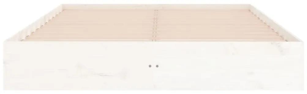 vidaXL Πλαίσιο Κρεβατιού Λευκό 150 x 200 εκ. Μασίφ Ξύλο King Size