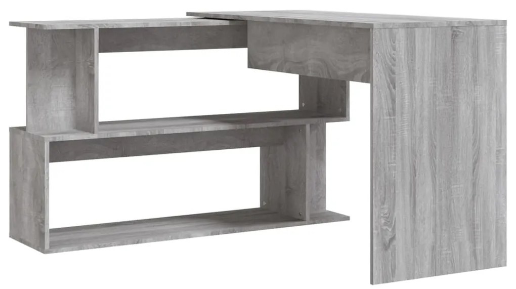 vidaXL Γραφείο Γωνιακό Γκρι Sonoma 200x50x76 εκ. Επεξεργασμένο Ξύλο