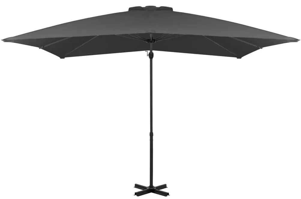 vidaXL Ομπρέλα Κήπου Κρεμαστή Πρόβ. Ανθρακί 250x250 εκ Ιστό Αλουμινίου