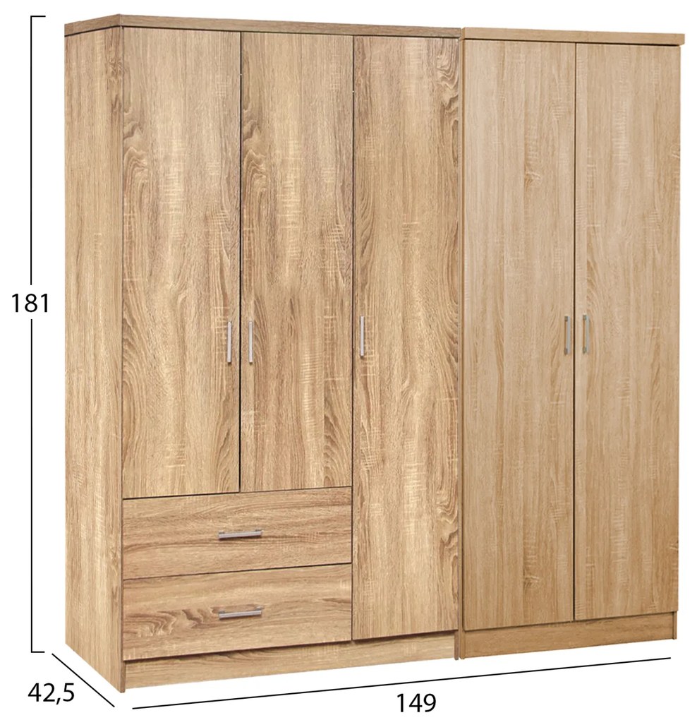 ΝΤΟΥΛΑΠΑ 5ΦΥΛΛΗ CAESAR HM21234.02 ΜΕΛΑΜΙΝΗ ΧΡΩΜΑ SONAMA 150x42.5x181Υεκ