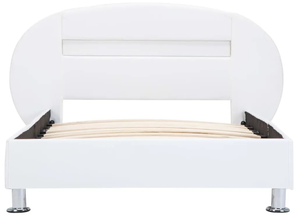vidaXL Πλαίσιο Κρεβατιού με LED Λευκό 100x200 εκ. Συνθετικό Δέρμα