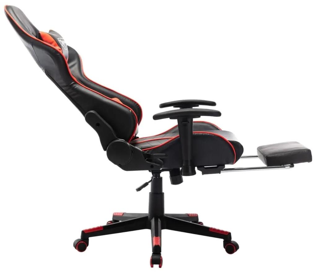 Καρέκλα Gaming με Υποπόδιο Μαύρο / Κόκκινο από Συνθετικό Δέρμα - Πολύχρωμο