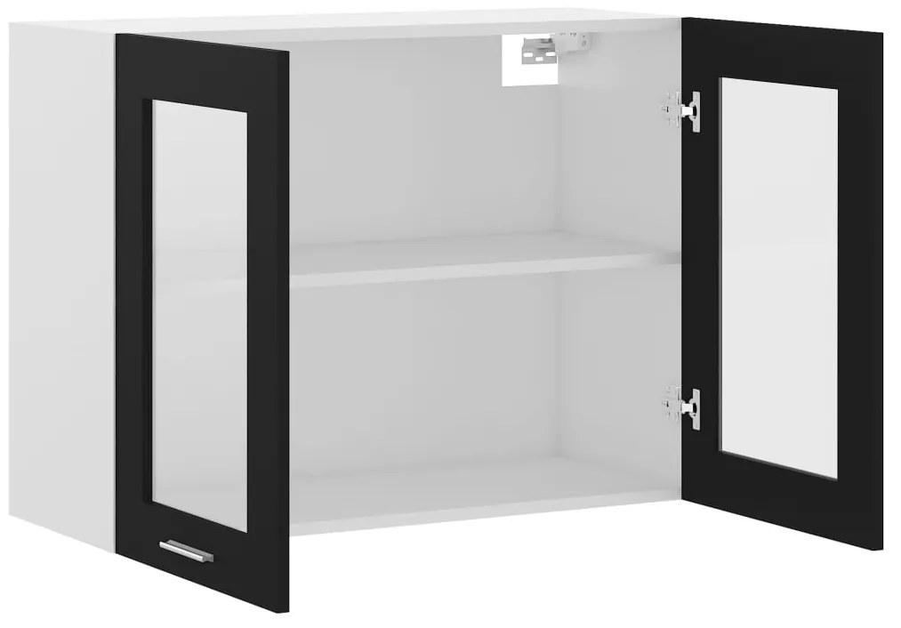 vidaXL Ντουλάπι Κρεμαστό με Τζάμι Lyon Μαύρο 80x31x60εκ. από