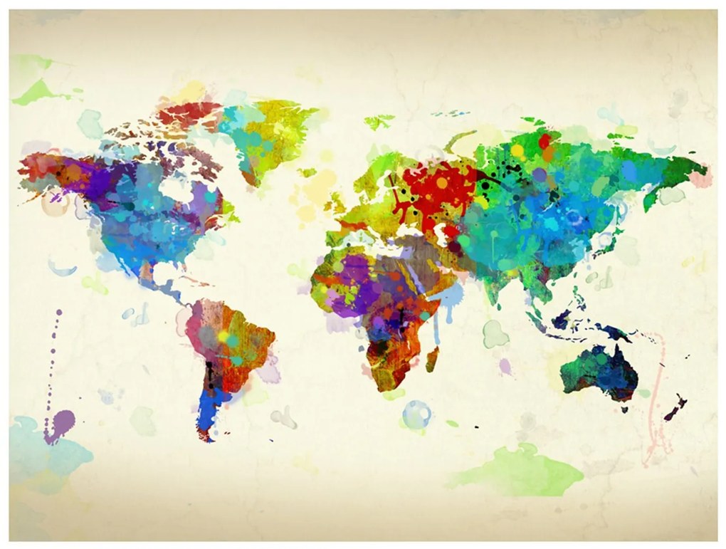 Φωτοταπετσαρία - Paint splashes map of the World 200x154