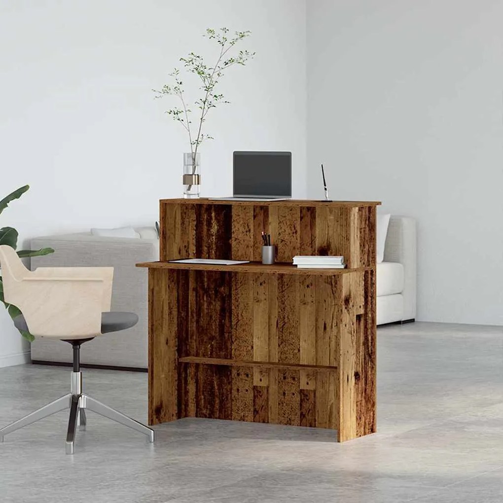 vidaXL Γραφείο υποδοχής Παλιό Ξύλο 100x50x103,5 εκ. Επεξεργασμένο Ξύλο