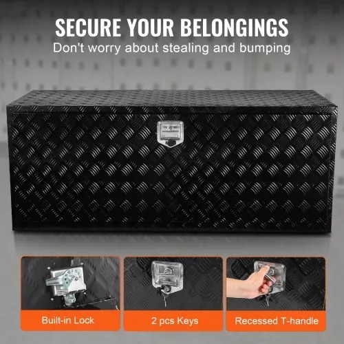 VEVOR Underbody Aluminum Truck Tool Box 60" x 24" x 24" Trailer RV Tool Storage