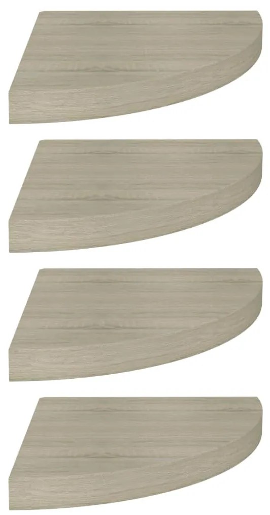 vidaXL Ράφια Τοίχου Γωνιακά 4 τεμ. Χρώμα Δρυός 35x35x3,8 εκ. MDF