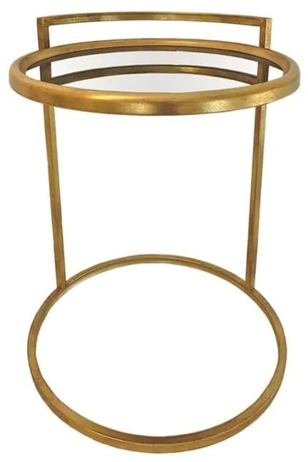 Τραπεζάκι Σαλονιού Με Καθρέπτη Μεταλλικό Χρυσό Art Et Lumiere 49x56εκ. 06735