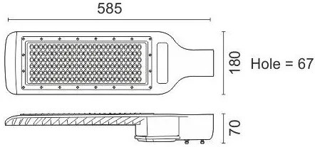 Φωτιστικό δρόμου LED HPL 586-15 x 44,5 x 6 εκ.