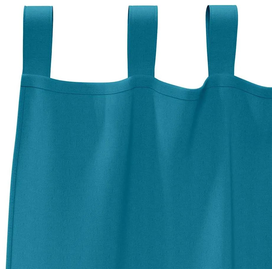 vidaXL Κουρτίνες με κουρτίνες 2 pcs Τιρκουάζ Πολυεστέρας