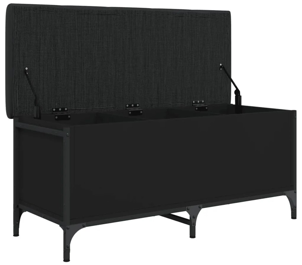 vidaXL Παγκάκι Αποθήκευσης Μαύρο 102x42x45 εκ. από Επεξεργασμένο Ξύλο