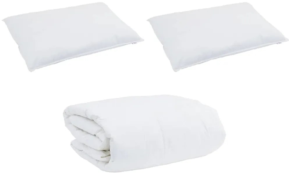 vidaXL Πάπλωμα Άλλο με μαξιλάρι 3 pcs Λευκό 240 x 220 cm Πούπουλο