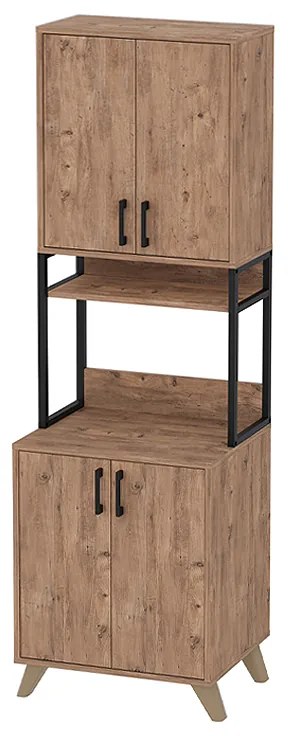 Έπιπλο κουζίνας Sedef Megapap χρώμα pine oak 61x40x202,1εκ.