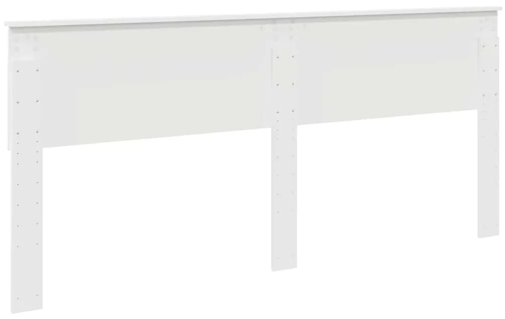 vidaXL Κεφαλάρι με κεφαλάρι Λαμπερό Λευκό 200 cm Επεξεργασμένο ξύλο