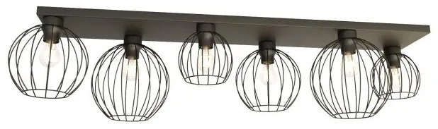 Πλαφονιέρα Φωτιστικό Οροφής 6xE27 Πλέγμα Nest Emibig -1371/6-Μαύρο 1371/6