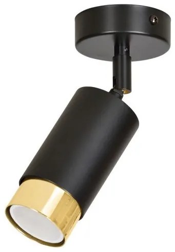 Σποτ Φωτιστικό Οροφής 1xGu10 Ατσάλι HIRO Made in Poland Emibig-965/1-Μαύρο-Χρυσό 965/1