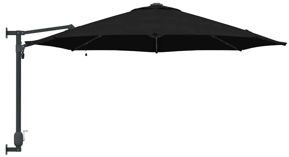 vidaXL Ομπρέλα Κήπου Μαύρο και Μαύρο 248 x 248 x 148 εκ.