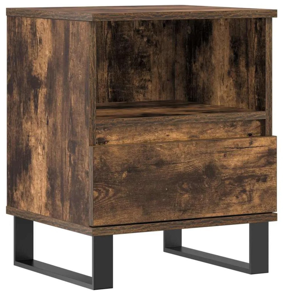 vidaXL Κομοδίνο Καπνιστή Δρυς 40 x 35 x 50 εκ. από Επεξεργ. Ξύλο