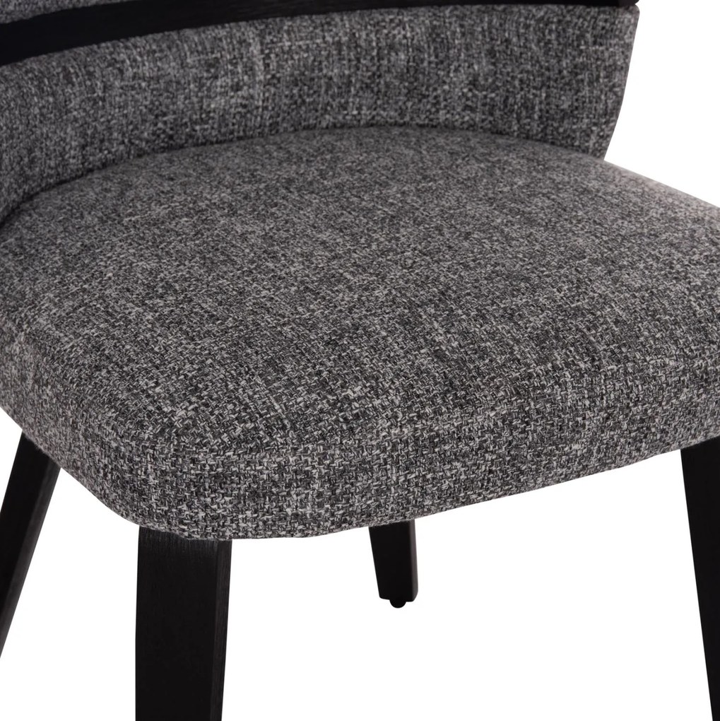 Καρέκλα Τραπεζαρίας DEKKER Γκρί Ύφασμα & Plywood Μαύρο 50x60x80Υεκ. 2αδα 50x60x80 εκ.