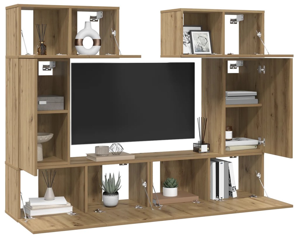 vidaXL Σετ επίπλου τηλεόρασης 6 pcs artisan δρυς 80 x 30 x 30 εκ