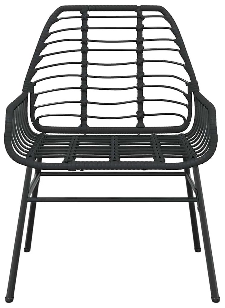 vidaXL Σετ Τραπεζαρίας Κήπου 7 Τεμαχίων Μαύρο Συνθετικό Ρατάν/Γυαλί