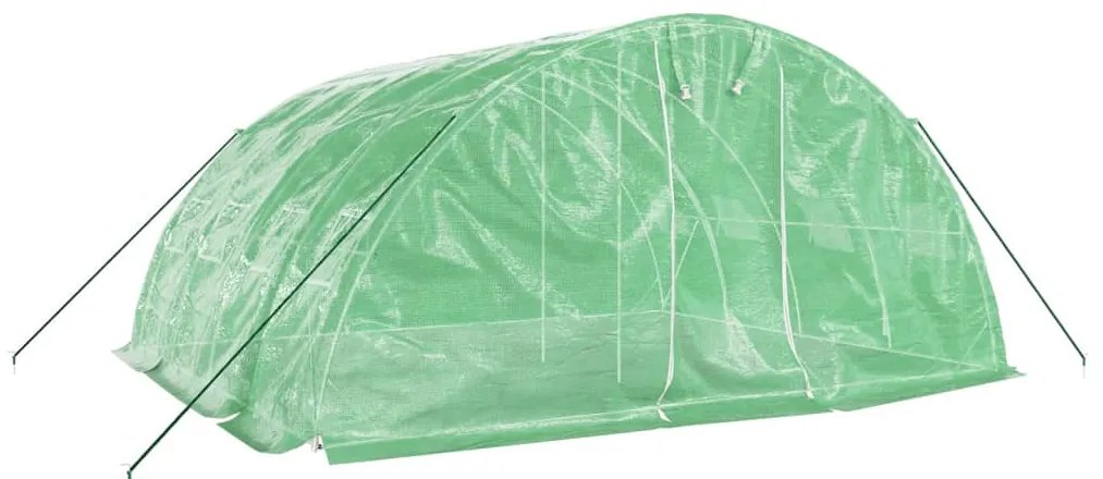 vidaXL Θερμοκήπιο Πράσινο 20 μ² 5 x 4 x 2,3 μ. με Ατσάλινο Πλαίσιο