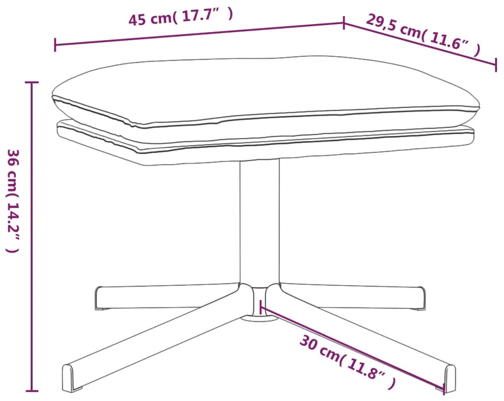 vidaXL Υποπόδιο Καφέ 45x29,5x36 εκ. από Γυαλιστερό Συνθετικό Δέρμα