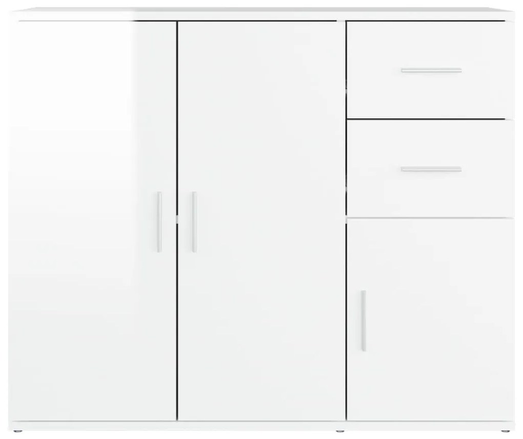 vidaXL Ντουλάπι Γυαλιστερό Λευκό 91 x 29,5 x 75 εκ. Επεξεργασμένο Ξύλο