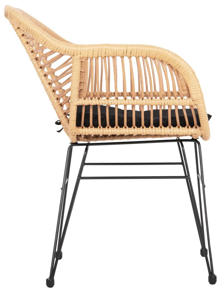 ΠΟΛΥΘΡΟΝΑ ΜΕ ΜΑΞΙΛΑΡΙ ΜΕΤΑΛΛΙΚΗ ALLEGRA  ΜΕ WICKER ΜΠΕΖ 58x59x82Υ 58x59x82 εκ.