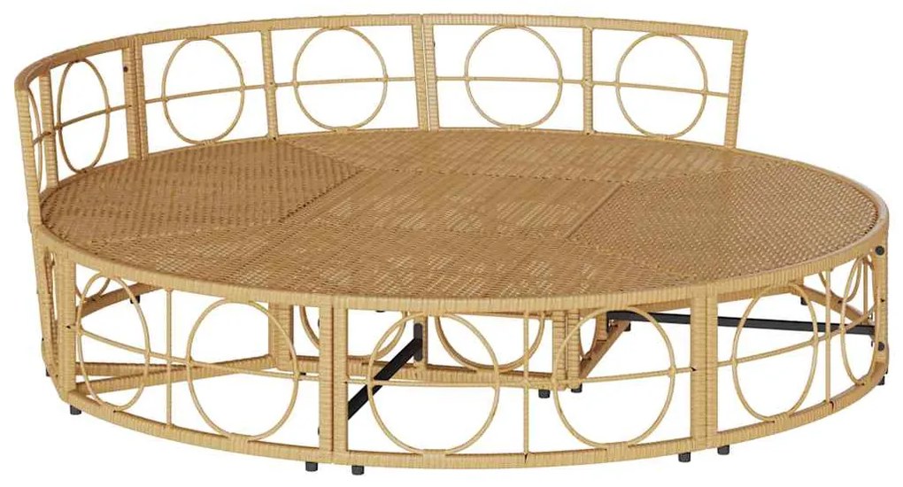 vidaXL Εξωτερική Lounge κρεβάτι χωρίς θόλο Poly Rattan