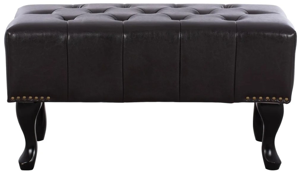 Ταμπουρέ Υποπόδιο ΕΜΜΑ τύπου CHESTERFIELD PU Σκούρο καφέ 80x44x39Y εκ. 80x44x39 εκ.
