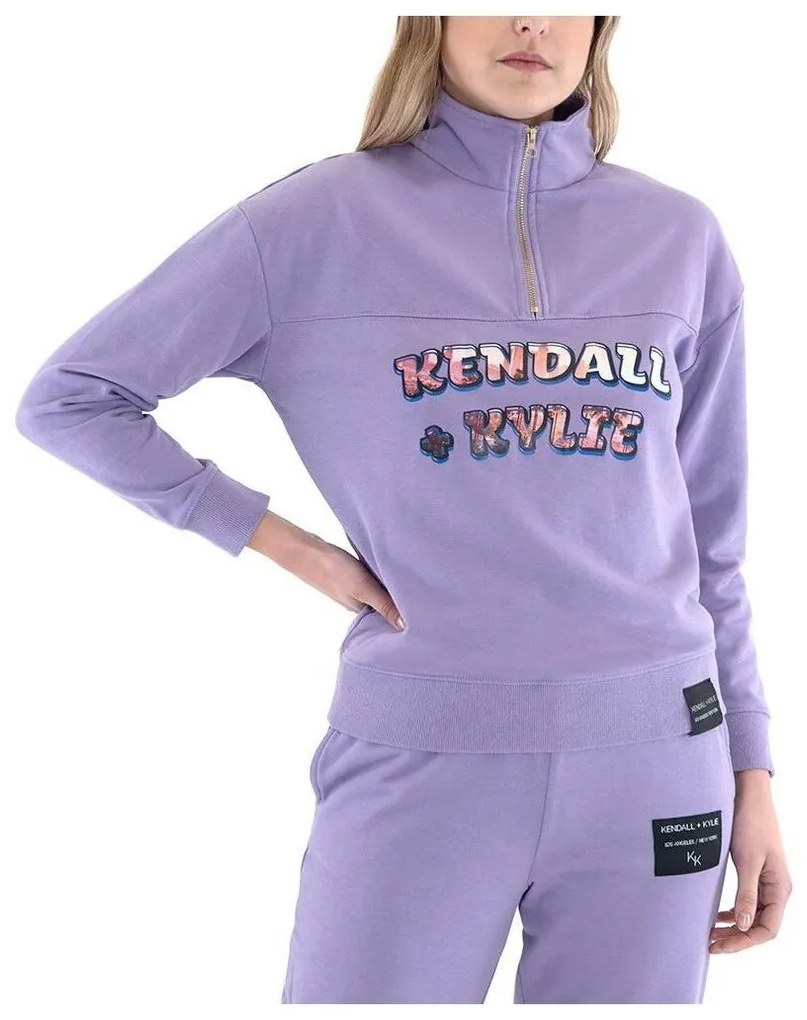 Φούτερ Kendall & Kylie  KKC.2SR.017.001 GRAPHIC QUARTER ZIP PULLOVER WOMEN KENDALL