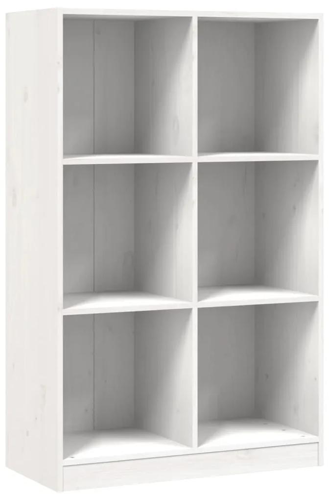 vidaXL Βιβλιοθήκη Λευκή 70 x 33 x 110 εκ. από Μασίφ Ξύλο Πεύκου