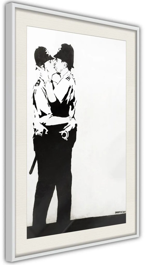 Αφίσα - Banksy: Kissing Coppers II - 20x30 - Χρυσό - Χωρίς πασπαρτού