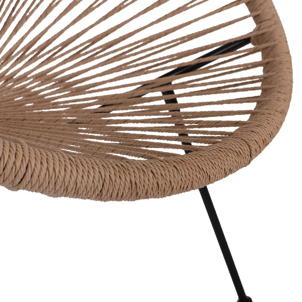 ΠΟΛΥΘΡΟΝΑ ACAPULCO Τ. ΦΩΛΙΑ ΜΕΤΑΛΛΟ ΜΑΥΡΟ ΜΕ TWISTED WICKER HM5871.01 70x73x79 εκ.