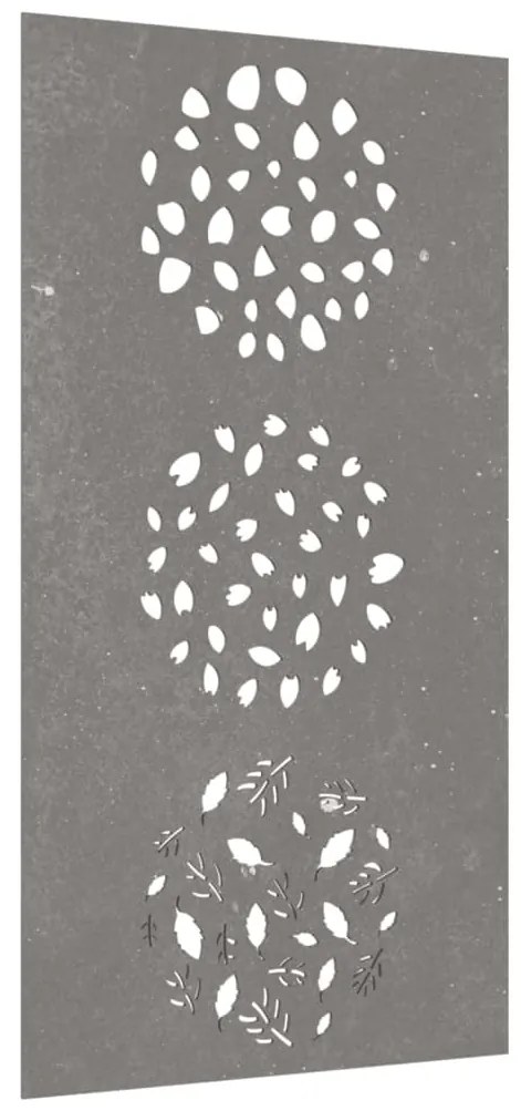 vidaXL Διακοσμητικό Κήπου Επιτοίχιο Σχ. Φύλλων 105x55 εκ Ατσάλι Corten