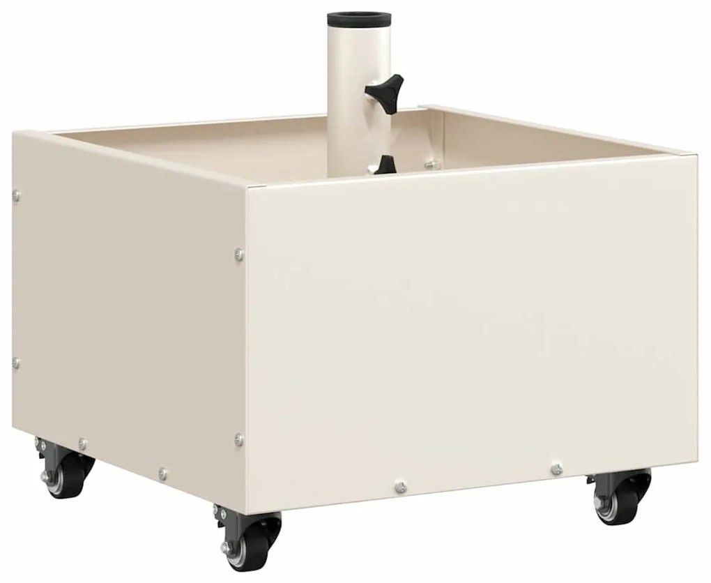 vidaXL Βάση Παρασόλ με Γλάστρα Λευκό 45 x 45 x 45 cm Ατσάλι