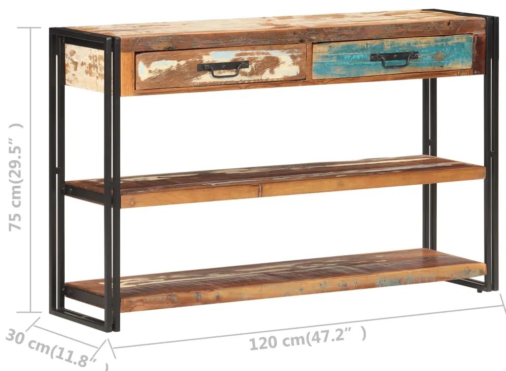 vidaXL Κονσόλα 120 x 30 x 75 εκ. από Μασίφ Ανακυκλωμένο Ξύλο