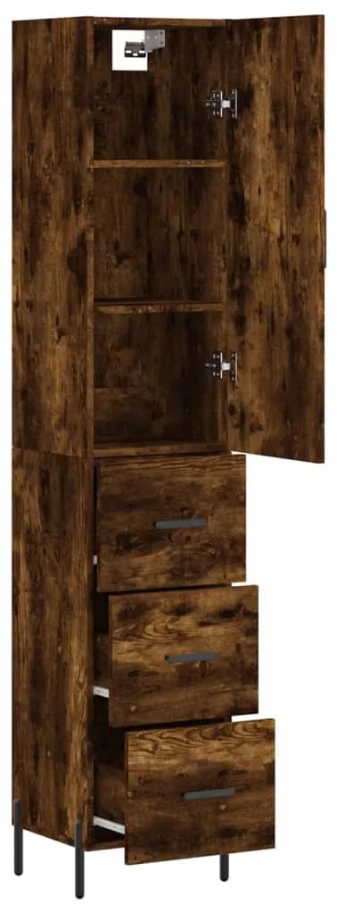vidaXL Ντουλάπι Καπνιστή δρυς 34,5x34x180 εκ. από Επεξεργασμένο Ξύλο