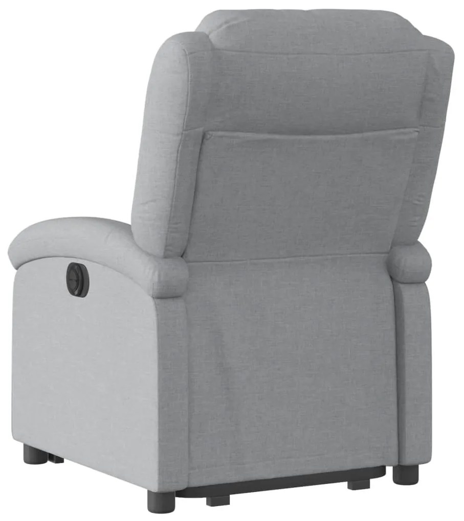 vidaXL Πολυθρόνα Ανακλινόμενη με Ανύψωση Ανοιχτό Γκρι Υφασμάτινη
