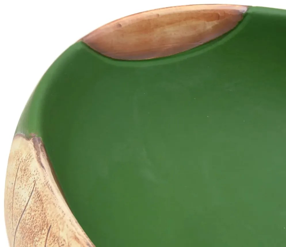 vidaXL Νιπτήρας Οβάλ Πράσινος και Καφέ 59 x 40 x 15 εκ. Κεραμικός